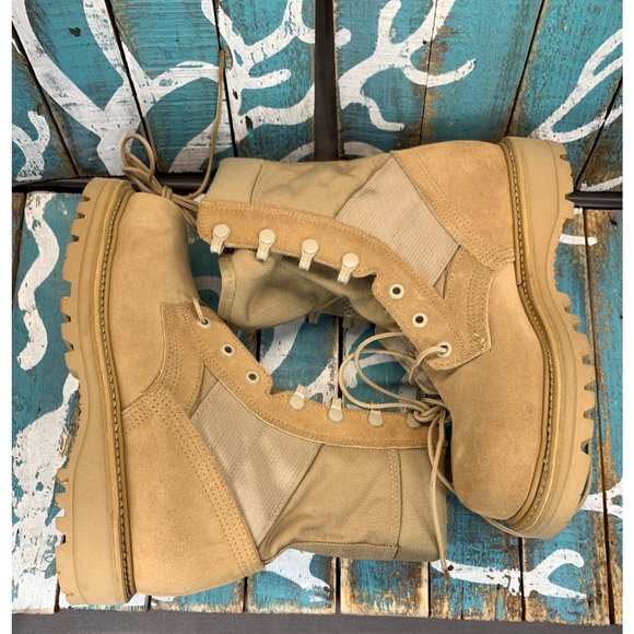 NEW UFCW Mondo PT 8430 Steeltoe Tan Suede/Vibram Combat Boots Military Sz 5.50 R main image 9